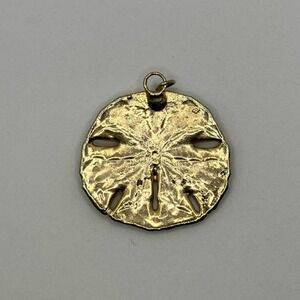 Sand Dollar Gold Tone Pendant -No Chain‎